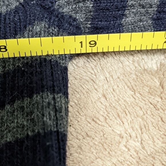 Liz Claiborne Cotton Blend Navy/Grey Stripe Turtleneck Long Sleeve Sweat… - Picture 9 of 11